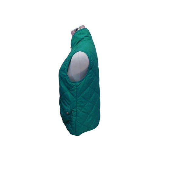 SALE New Directions Womens Green Quilted Puffer Vest S Pockets Zip Front - Picture 9 of 10